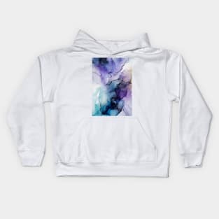 Pretty Purple - Abstract Alcohol Ink Art Kids Hoodie